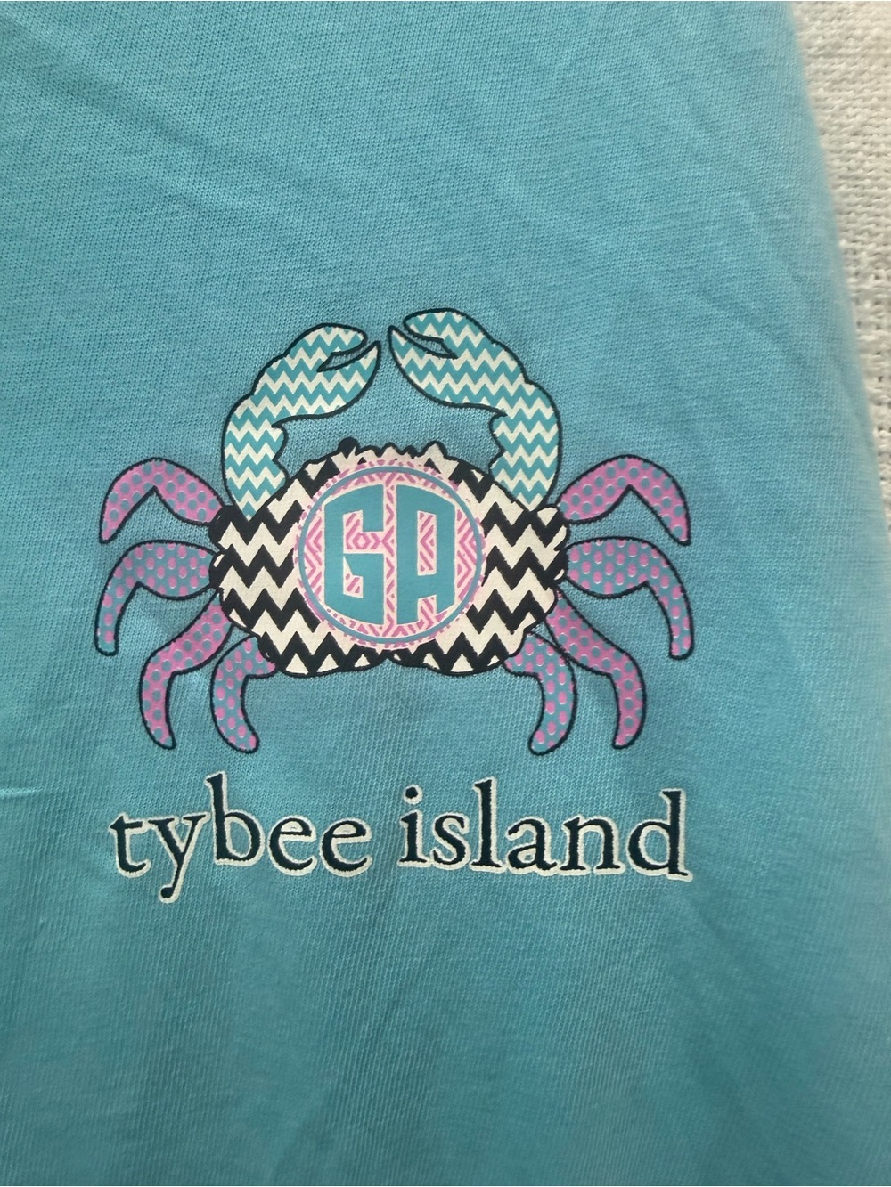 Tybee Island Light Blue Women's Tank Top - Picture 3 of 5
